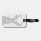 Étiquette À Bagage Jackalope avec Antlers Turquoise (Dos horizontal)