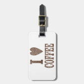 Étiquette À Bagage J'adore le café (Devant Vertical)