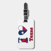 Étiquette À Bagage J'adore le Texas (Devant Vertical)