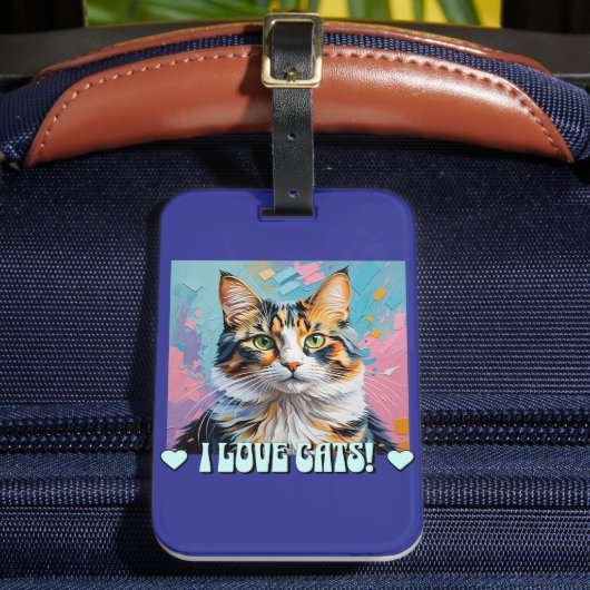 Étiquette À Bagage J'adore les chats ! (Insitu Rectoal 2)