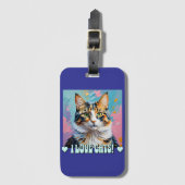 Étiquette À Bagage J'adore les chats ! (Devant Vertical)