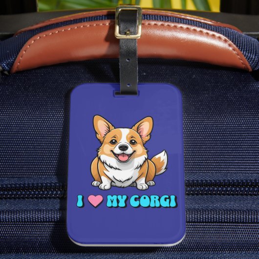 Étiquette À Bagage J'adore mon Corgi (Insitu Rectoal 2)