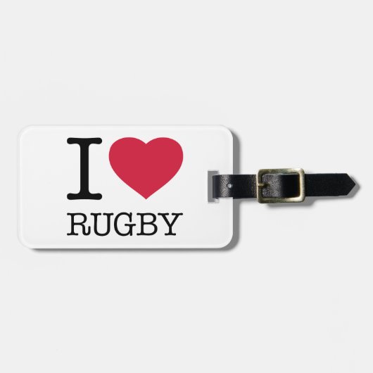 ÉTIQUETTE À BAGAGE J'ADORE RUGBY (Devant horizontal)