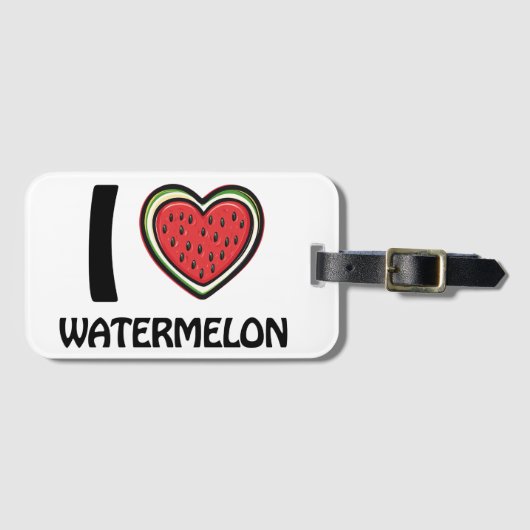 Étiquette À Bagage J'adore Watermelon (Devant Horizontal)