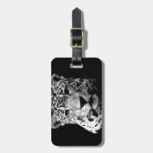 Étiquette À Bagage Jaguar noir et blanc (Devant Vertical)