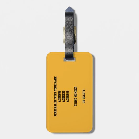 Étiquette À Bagage J'ai compris ! orange girly w zebra volleyball (Dos Vertical)