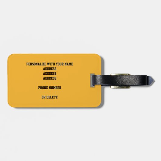 Étiquette À Bagage J'ai compris ! orange girly w zebra volleyball (Dos horizontal)