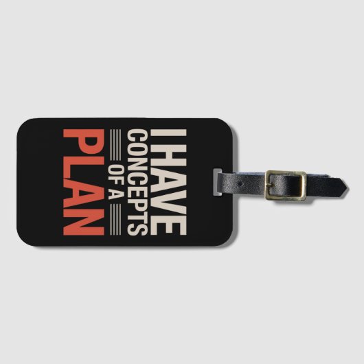 Étiquette À Bagage J'ai un concept de plan (Devant Horizontal)