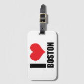 Étiquette À Bagage J'aime Boston (Devant Vertical)