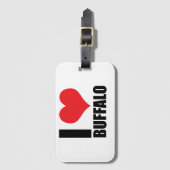Étiquette À Bagage J'aime Buffalo (Devant Vertical)