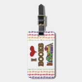 Étiquette À Bagage J'aime des livres (Devant Vertical)