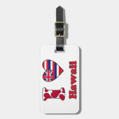 Étiquette À Bagage J'aime Hawaii (Devant Vertical)