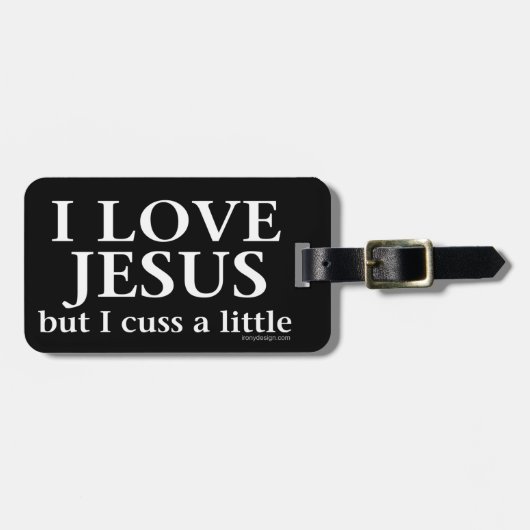 Étiquette À Bagage J'aime Jésus [mais moi jurent] (Devant horizontal)