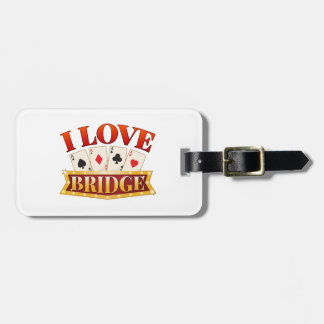 Étiquette À Bagage J'aime Joueur de carte de pont