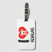 Étiquette À Bagage J'aime Koalas (Devant Vertical)