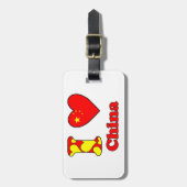 Étiquette À Bagage J'aime la Chine (Devant Vertical)