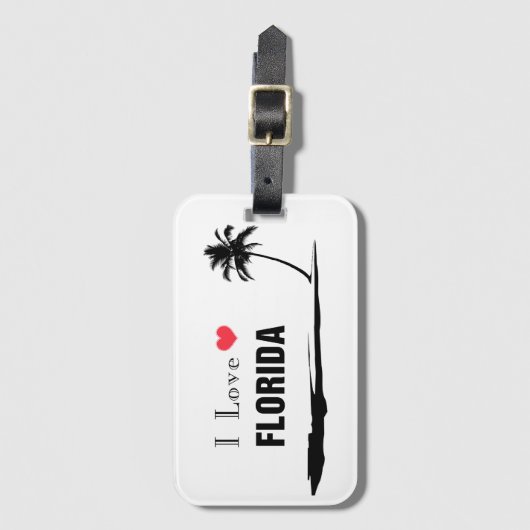 Étiquette À Bagage J'aime la Floride (Devant Vertical)