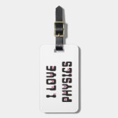 Étiquette À Bagage J'aime la physique (Devant Vertical)
