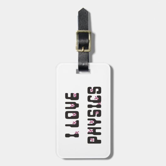 Étiquette À Bagage J'aime la physique (Devant Vertical)