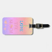 Étiquette À Bagage #"J'aime la plage"sunrise modèle adresse (Devant horizontal)