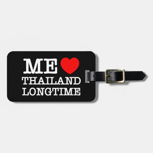 ÉTIQUETTE À BAGAGE J'AIME LA THAÏLANDE LONGTEMPS (Devant horizontal)