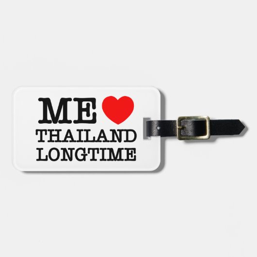 ÉTIQUETTE À BAGAGE J'AIME LA THAÏLANDE LONGTEMPS (Devant horizontal)