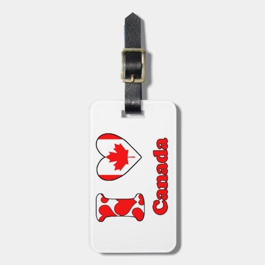Étiquette À Bagage J'aime le Canada (Devant Vertical)