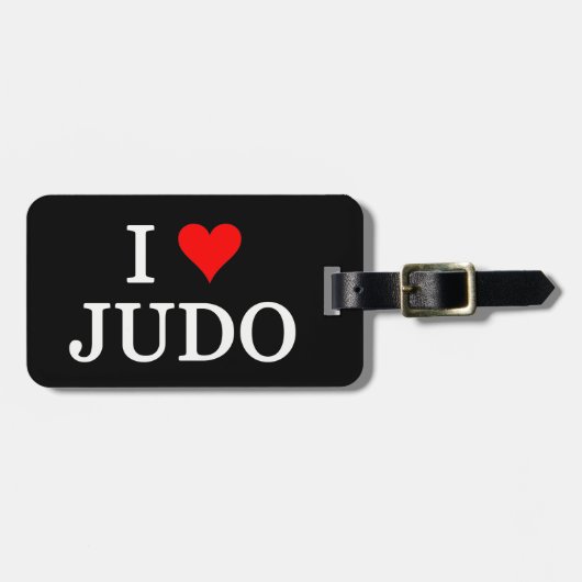Étiquette À Bagage J'aime le judo (Devant horizontal)
