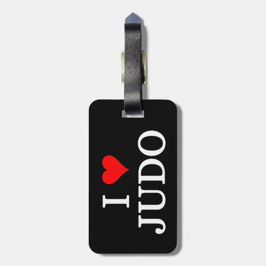 Étiquette À Bagage J'aime le judo (Dos Vertical)