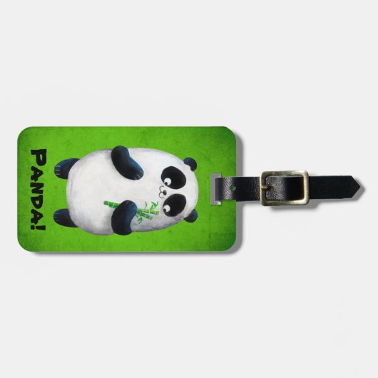 Étiquette À Bagage J'aime le panda (Devant horizontal)