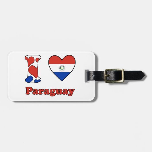 Étiquette À Bagage J'aime le Paraguay (Devant horizontal)