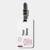 Étiquette À Bagage J'aime les cochons roses (Devant Vertical)