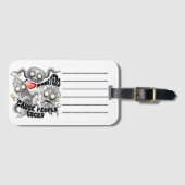 Étiquette À Bagage J'aime les monstres parce que les gens aiment les  (Devant Horizontal)