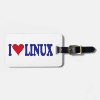 Étiquette À Bagage J'aime Linux