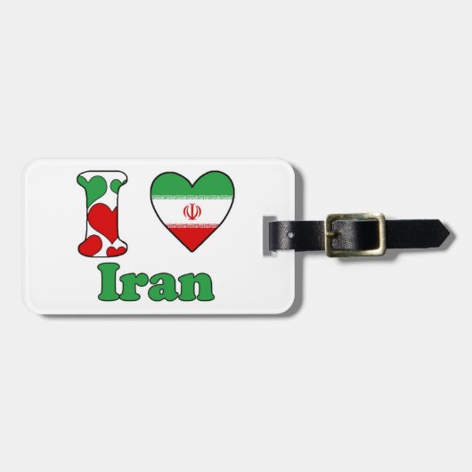 Étiquette À Bagage J'aime l'Iran (Devant horizontal)
