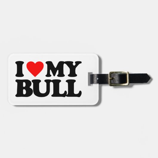 ÉTIQUETTE À BAGAGE J'AIME MA BULL (Devant horizontal)