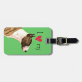 Étiquette À Bagage J'aime ma mini Bull Terrier (Devant horizontal)
