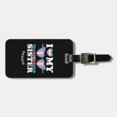 Étiquette À Bagage J'aime ma soeur transgenre Famille Trans LGBTQ (Devant horizontal)