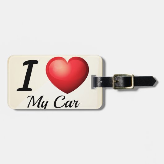 Étiquette À Bagage J'aime ma voiture (Devant horizontal)