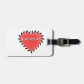 Étiquette À Bagage J'Aime Mes Chats (Devant horizontal)