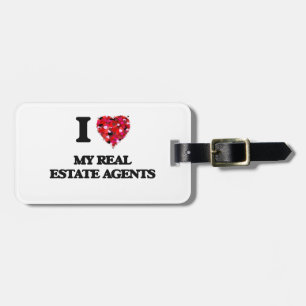 Étiquette À Bagage J'aime mes vrais agents immobiliers