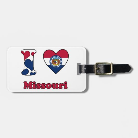 Étiquette À Bagage J'aime Missouri (Devant horizontal)