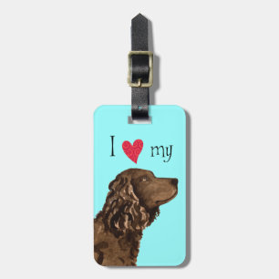Étiquette À Bagage J'aime mon American Water Spaniel