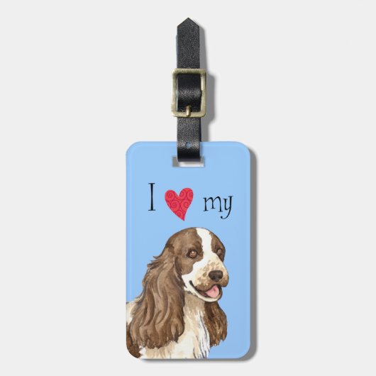 Étiquette À Bagage J'aime mon anglais Cocker Spaniel (Devant Vertical)