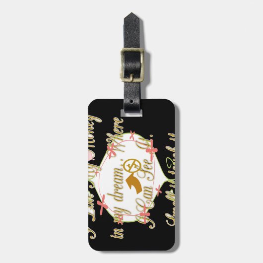 Étiquette À Bagage J'aime Mon argent dans mes rêves où je peux. (Devant Vertical)