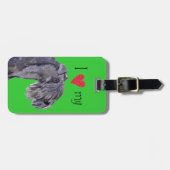 Étiquette À Bagage J'aime mon bleu de Kerry Terrier (Devant horizontal)