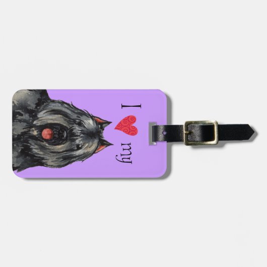 Étiquette À Bagage J'aime mon Bouvier (Devant horizontal)