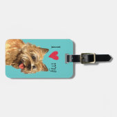 Étiquette À Bagage J'aime mon cairn Terrier (Devant horizontal)