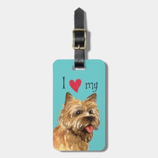 Étiquette À Bagage J'aime mon cairn Terrier (Devant Vertical)