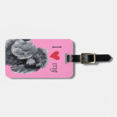 Étiquette À Bagage J'aime mon caniche miniature (Devant horizontal)